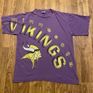 Vintage 90s Starter Minnesota Vikings Shirt Men Large NFL Football Spellout 1993